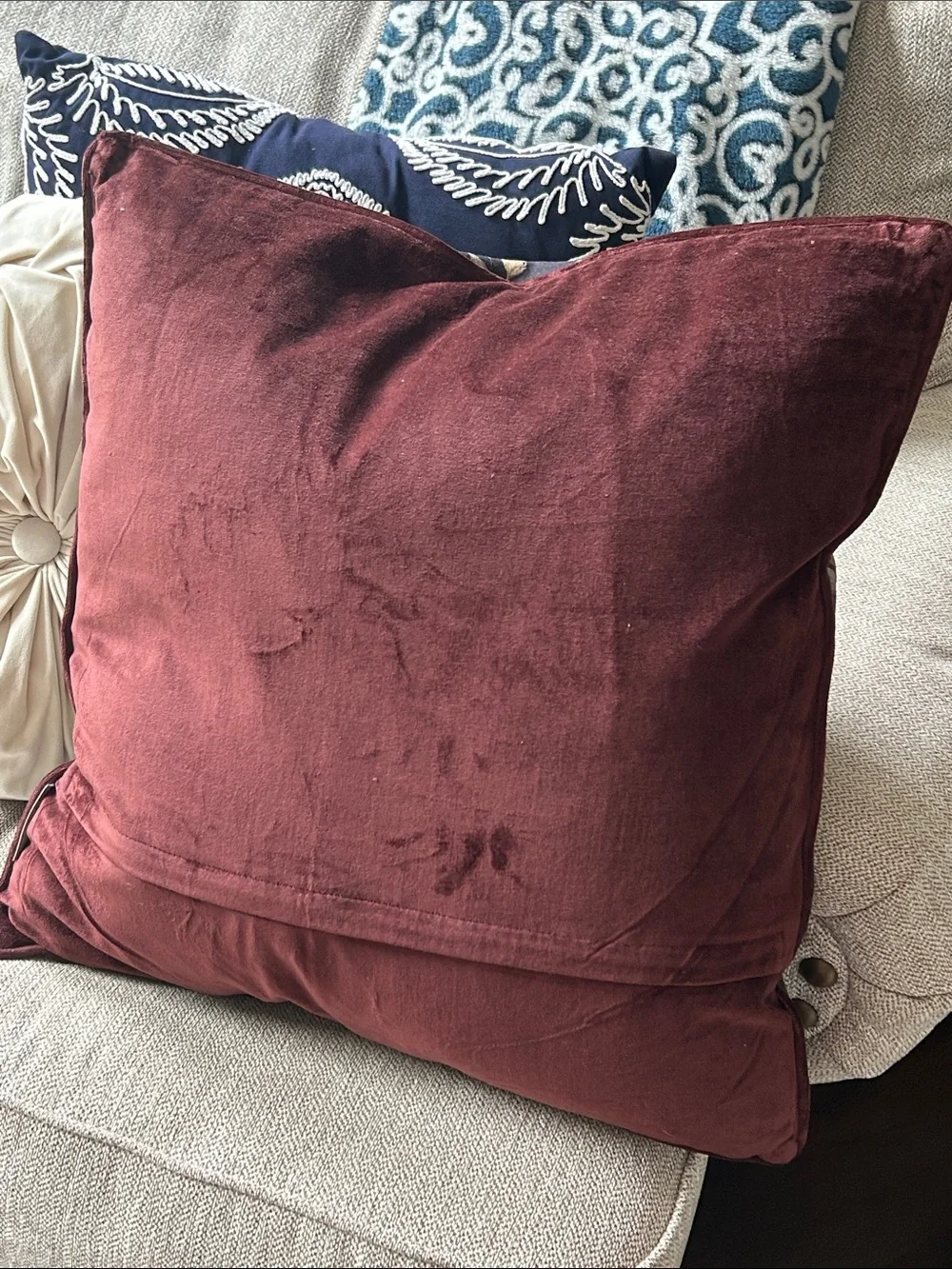 NEW! Shabby Chic Gothic Dark Floral Toile & Beetle Insect Accent Throw Pillow